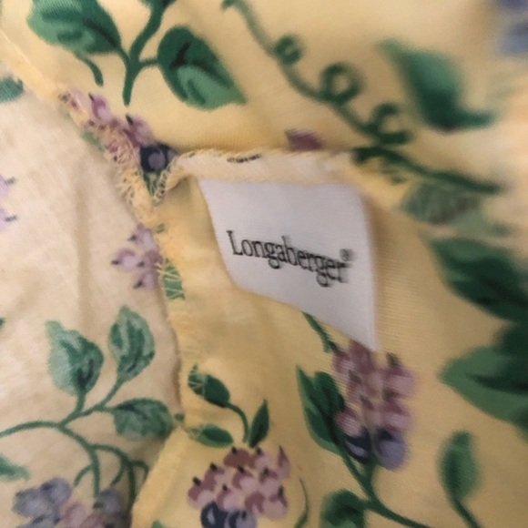 VTG Longaberger Round Weave Basket Natural Wood Leather Handles 1994 Cloth Liner - Picture 9 of 9